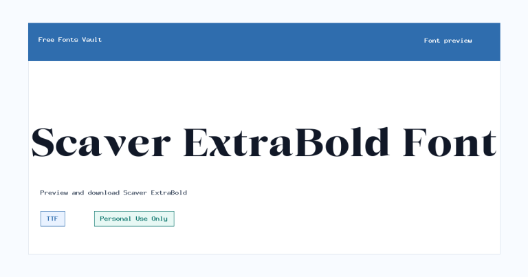Scaver ExtraBold font preview