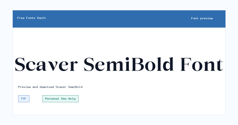Scaver SemiBold font preview