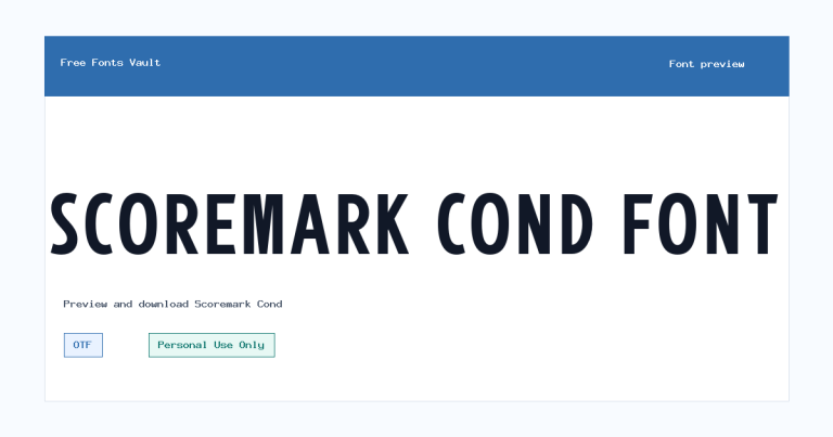 Scoremark Cond font preview