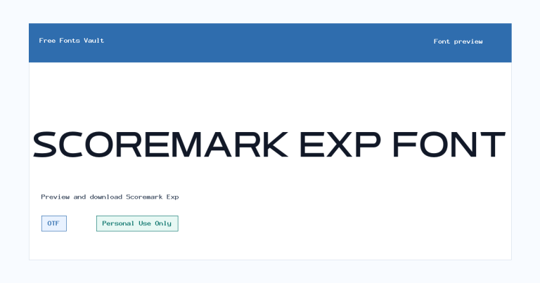 Scoremark Exp font preview