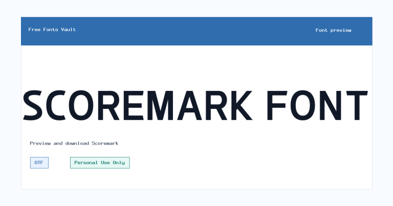Scoremark font preview