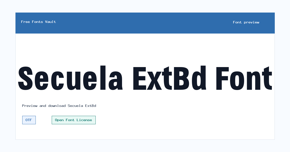 Secuela ExtBd font preview showing the family name