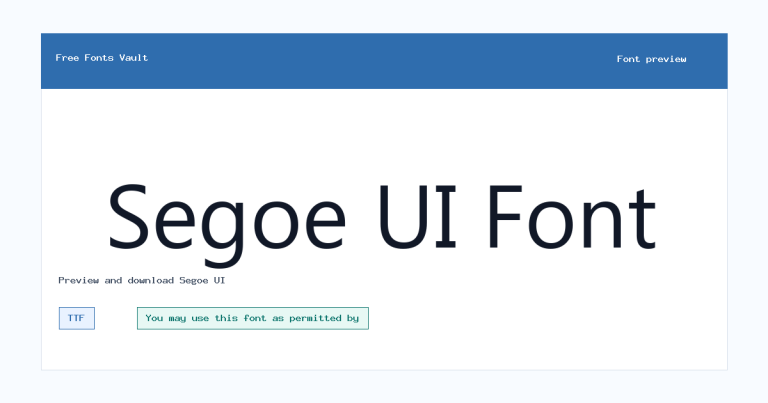 Segoe UI font preview