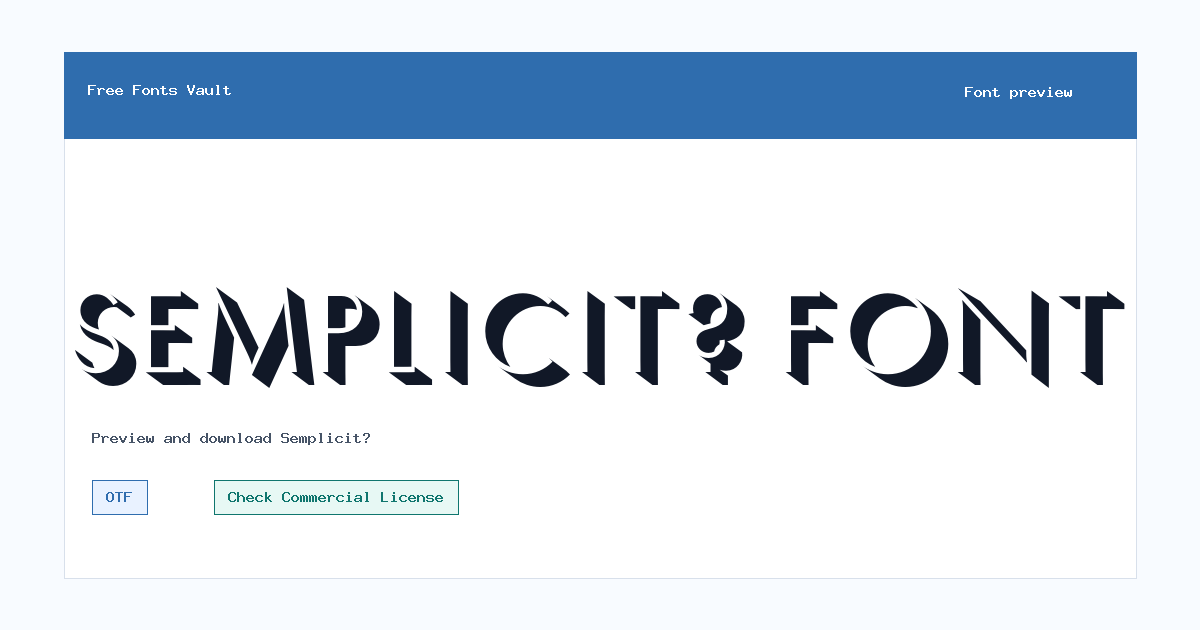 Semplicit? font preview showing the family name