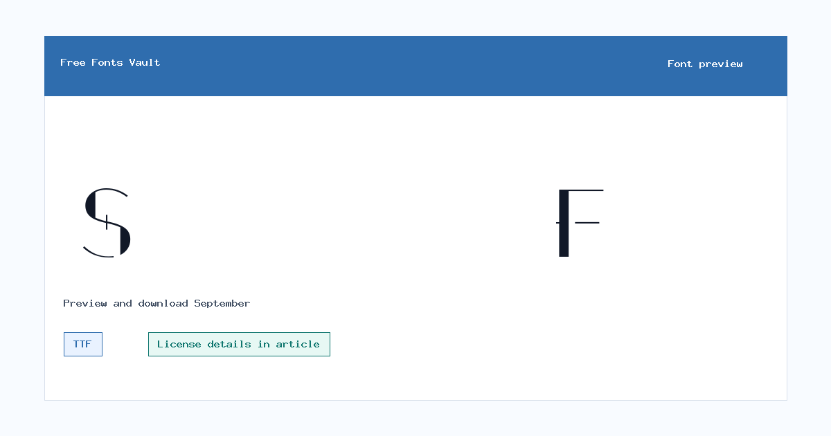 September  font preview showing the family name