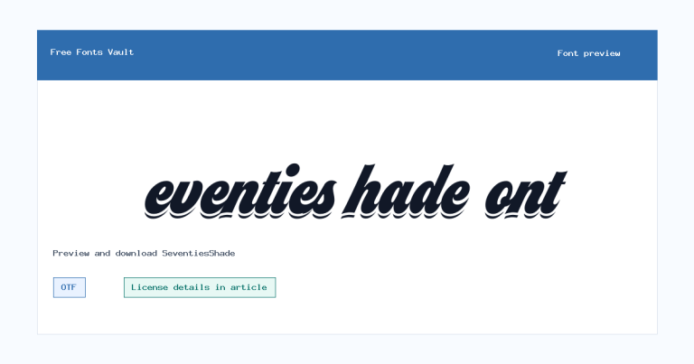 SeventiesShade font preview