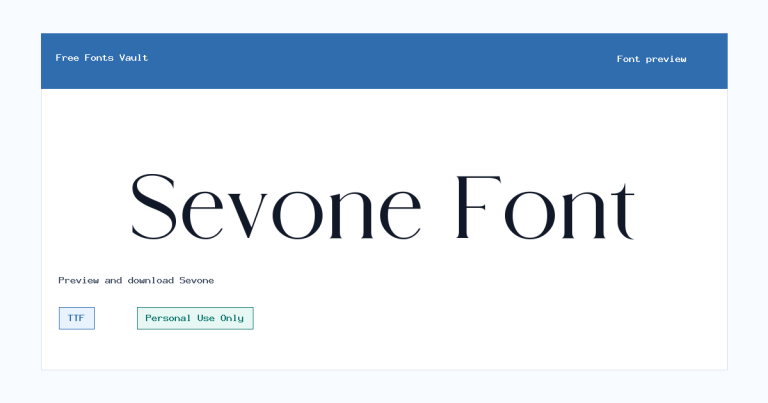 Sevone font preview