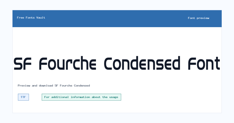 SF Fourche Condensed font preview