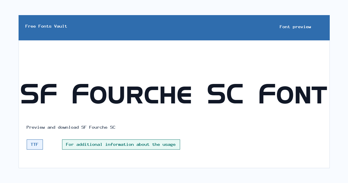 SF Fourche SC font preview showing the family name