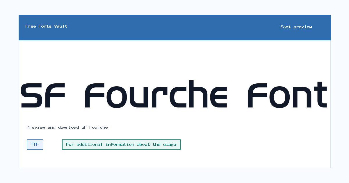 SF Fourche font preview showing the family name