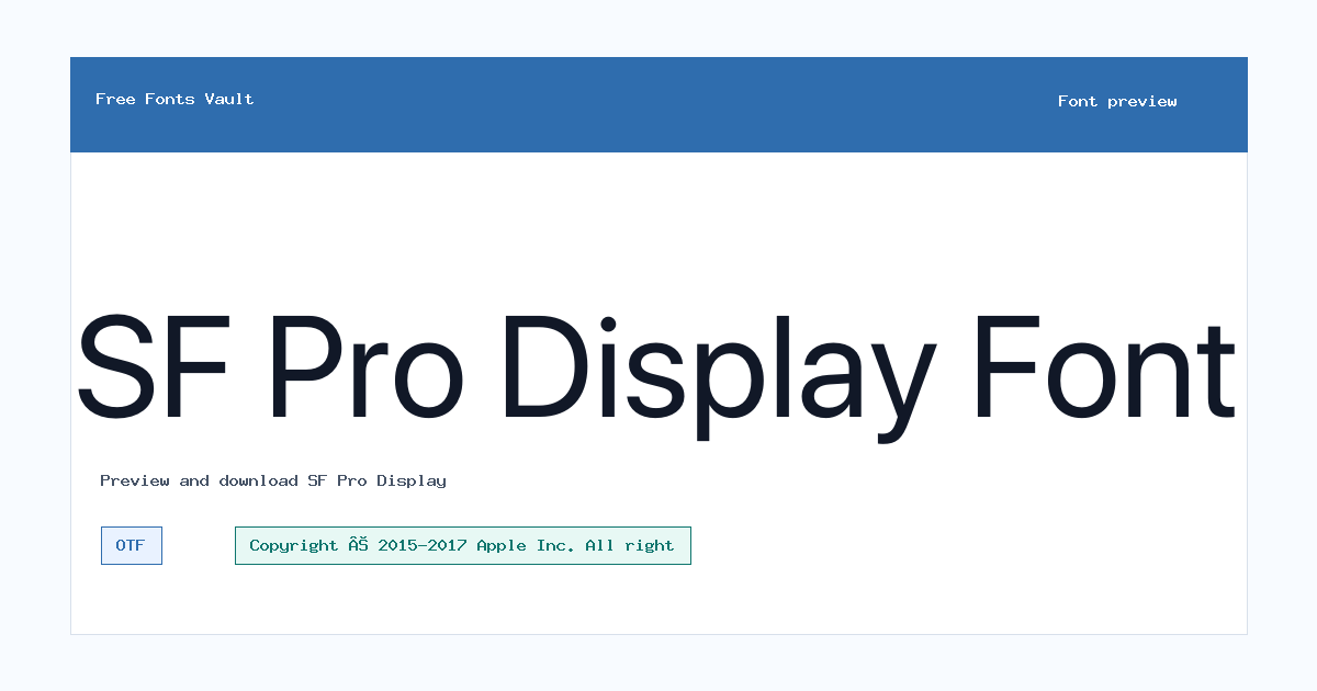 SF Pro Display font preview showing the family name