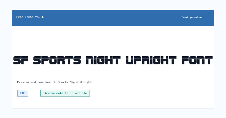 SF Sports Night Upright font preview