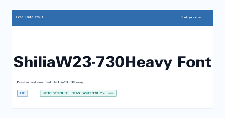 ShiliaW23-730Heavy font preview