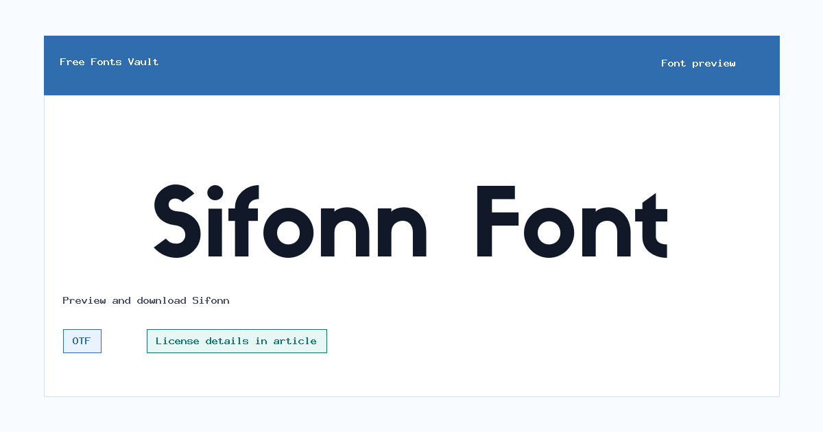 Sifonn font preview showing the family name