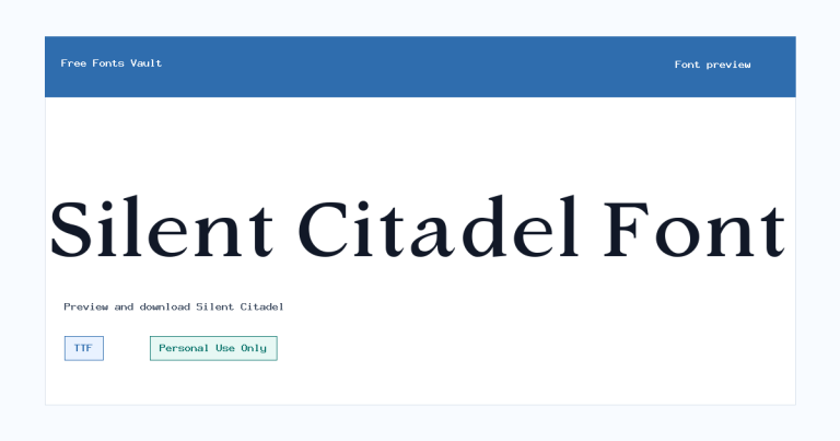 Silent Citadel font preview