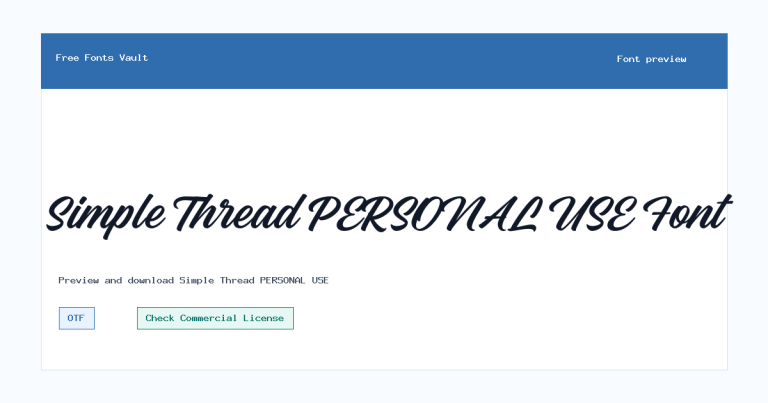 Simple Thread PERSONAL USE font preview