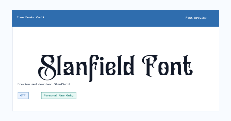 Slanfield font preview