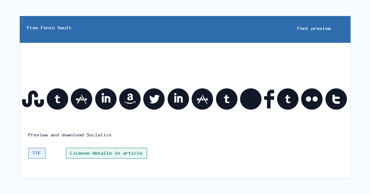 Socialico font preview showing the family name