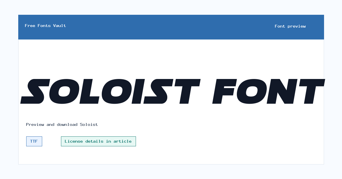 Soloist font preview showing the family name