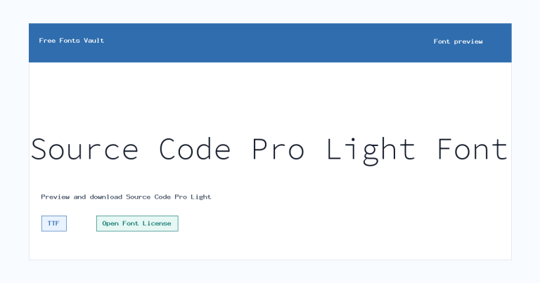 Source Code Pro Light font preview