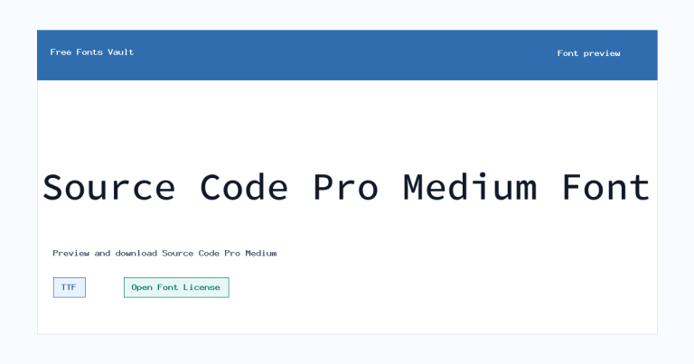 Source Code Pro Medium font preview