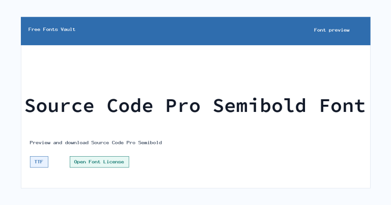 Source Code Pro Semibold font preview