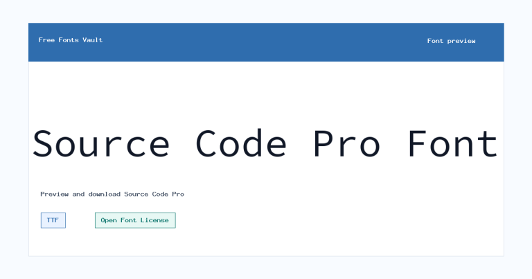 Source Code Pro font preview