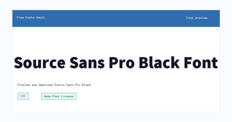 Source Sans Pro Black font preview