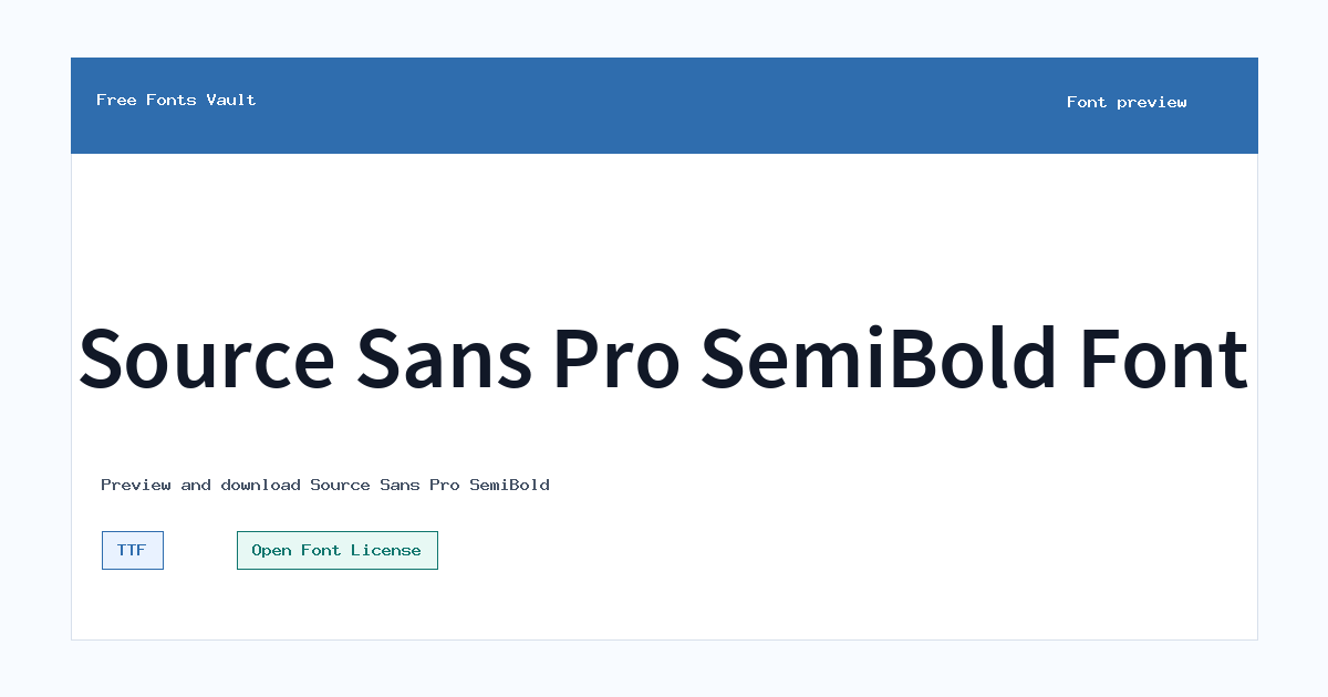 Source Sans Pro SemiBold font preview showing the family name