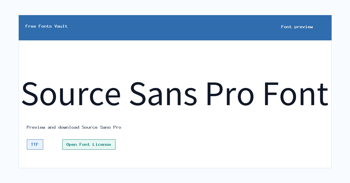Source Sans Pro font preview showing the family name