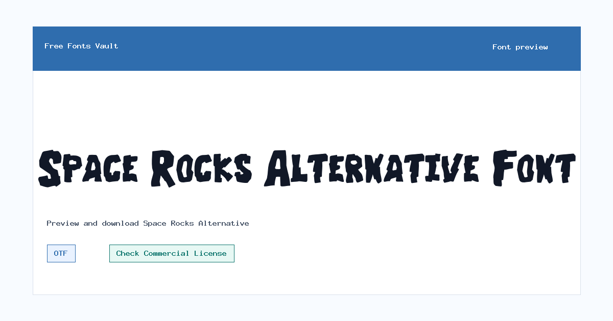 Space Rocks Alternative font preview showing the family name