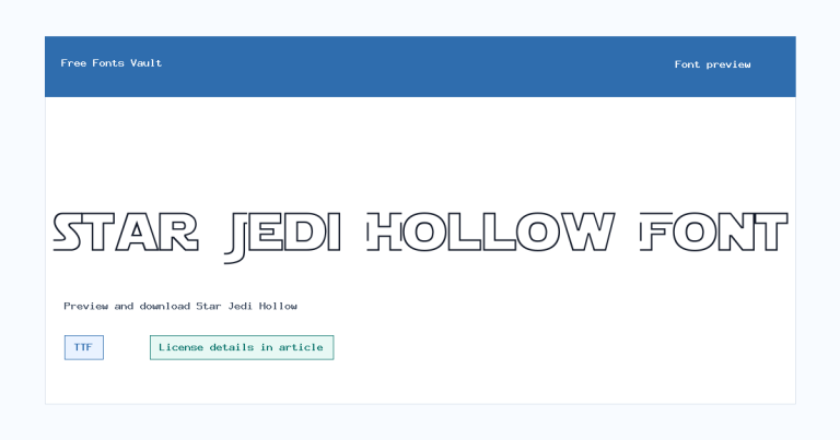 Star Jedi Hollow font preview