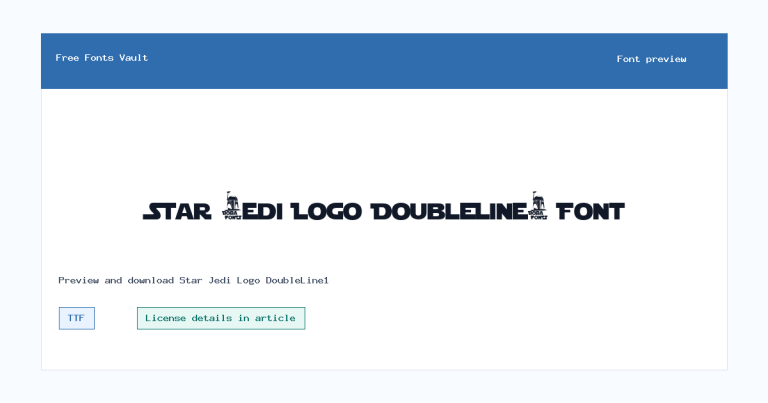 Star Jedi Logo DoubleLine1 font preview