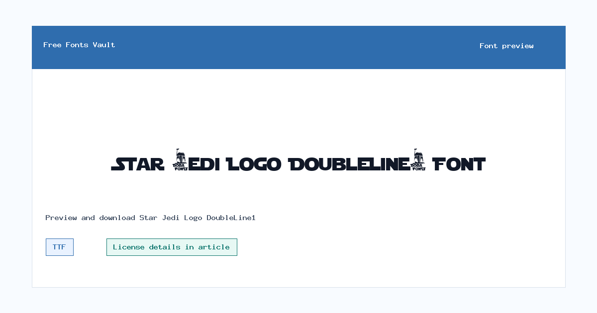 Star Jedi Logo DoubleLine1 font preview showing the family name