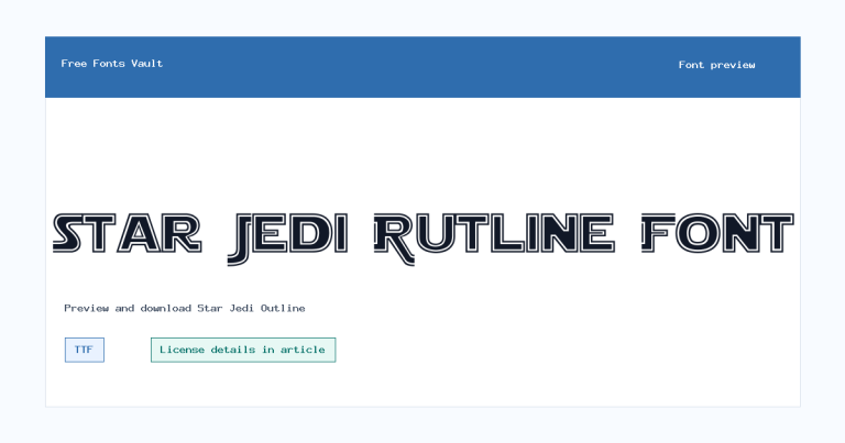 Star Jedi Outline font preview