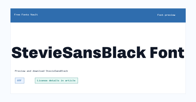 StevieSansBlack font preview