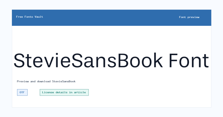 StevieSansBook font preview