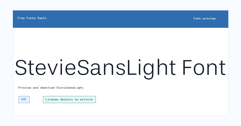 StevieSansLight font preview