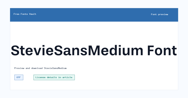 StevieSansMedium font preview