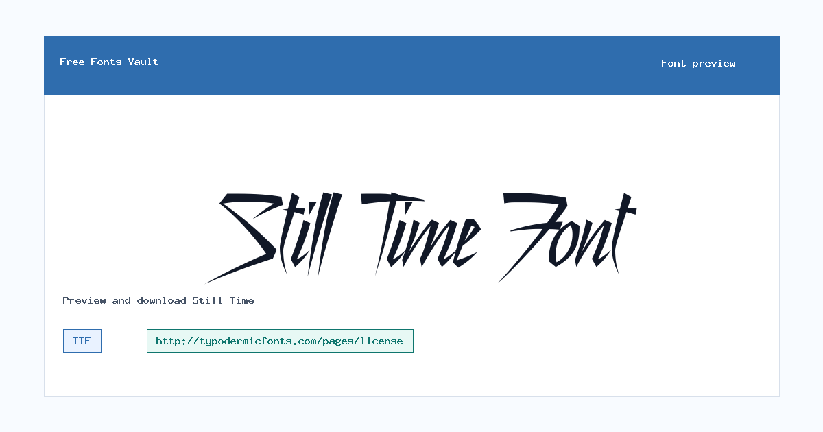 Still Time font preview showing the family name