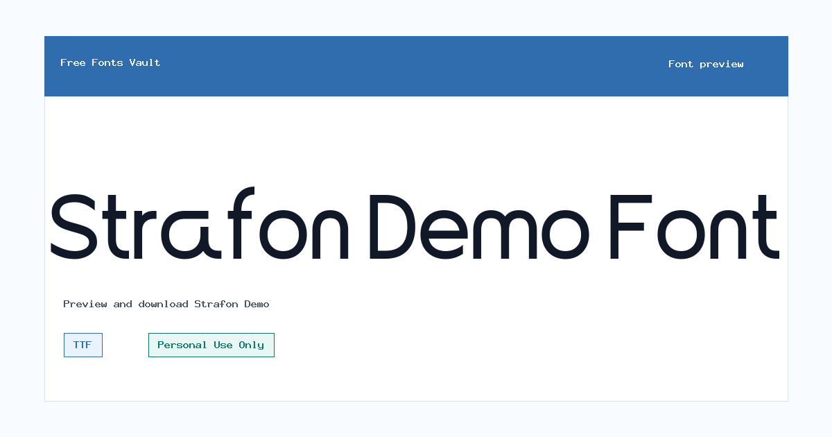 Strafon Demo font preview showing the family name