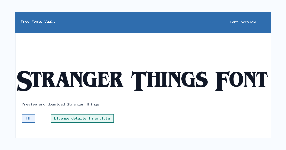 Stranger Things font preview showing the family name
