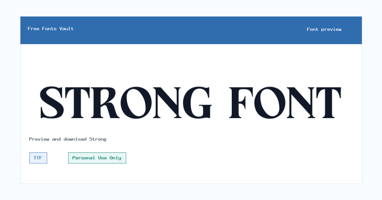 Strong font preview