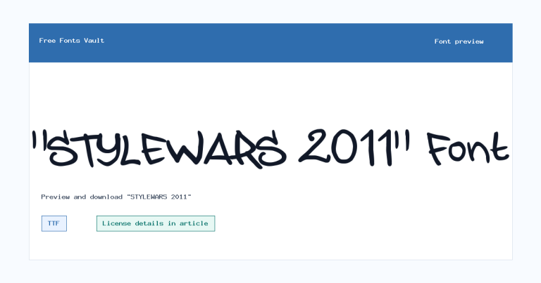 “STYLEWARS 2011” font preview
