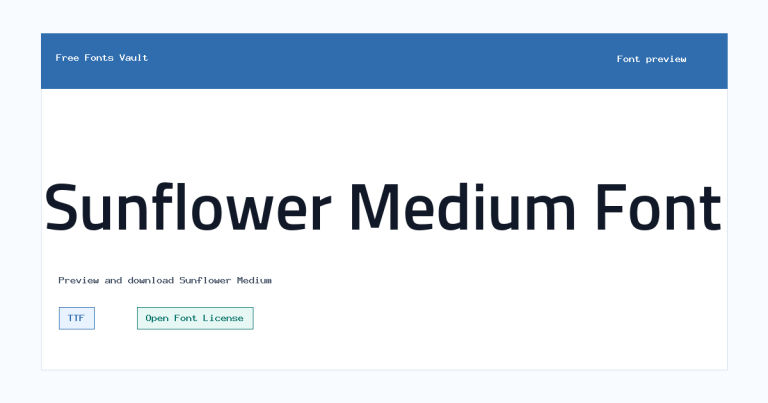 Sunflower Medium font preview