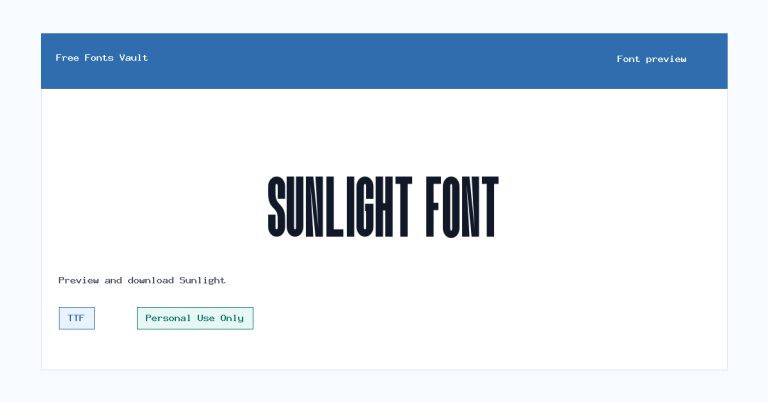 Sunlight font preview