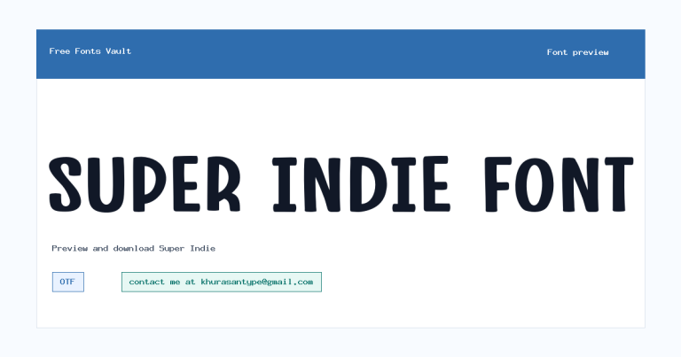 Super Indie font preview