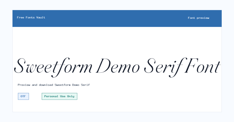 Sweetform Demo Serif font preview