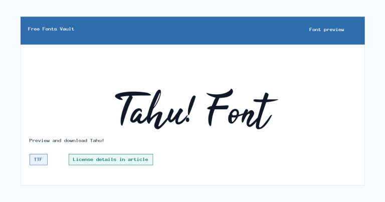 Tahu! font preview