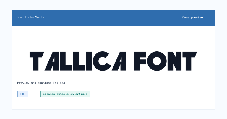 Tallica font preview